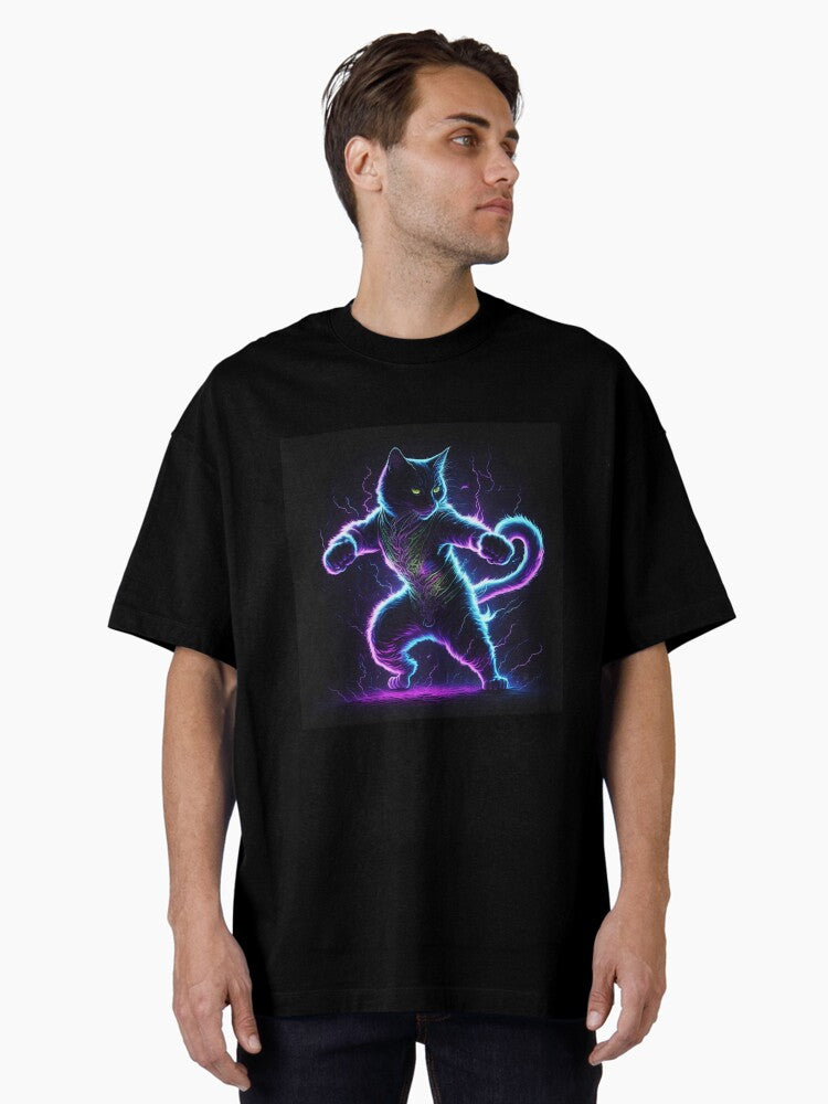 Kung Fu Cat Chronicles Unleashing the Feline Warrior Within Oversized T Shirt T Shirt AI Inspired Art Daily Wear