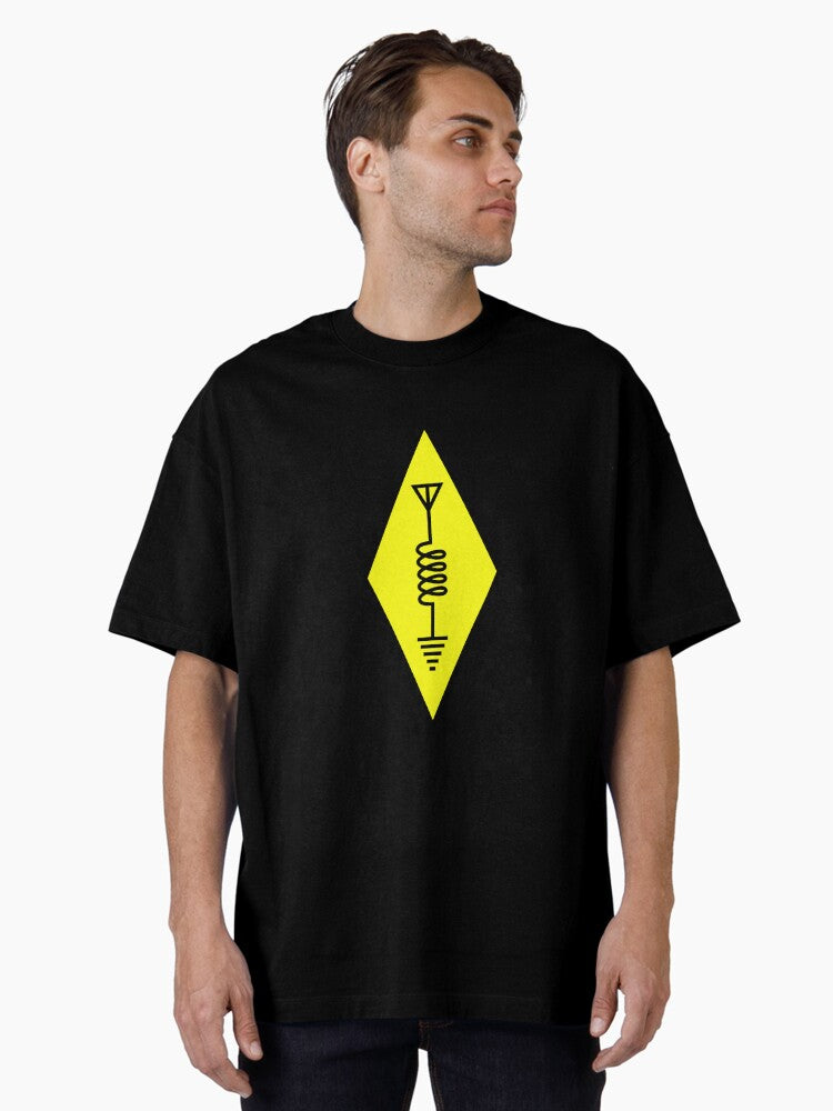 Ham Radio Logo Design Yellow Black Oversized