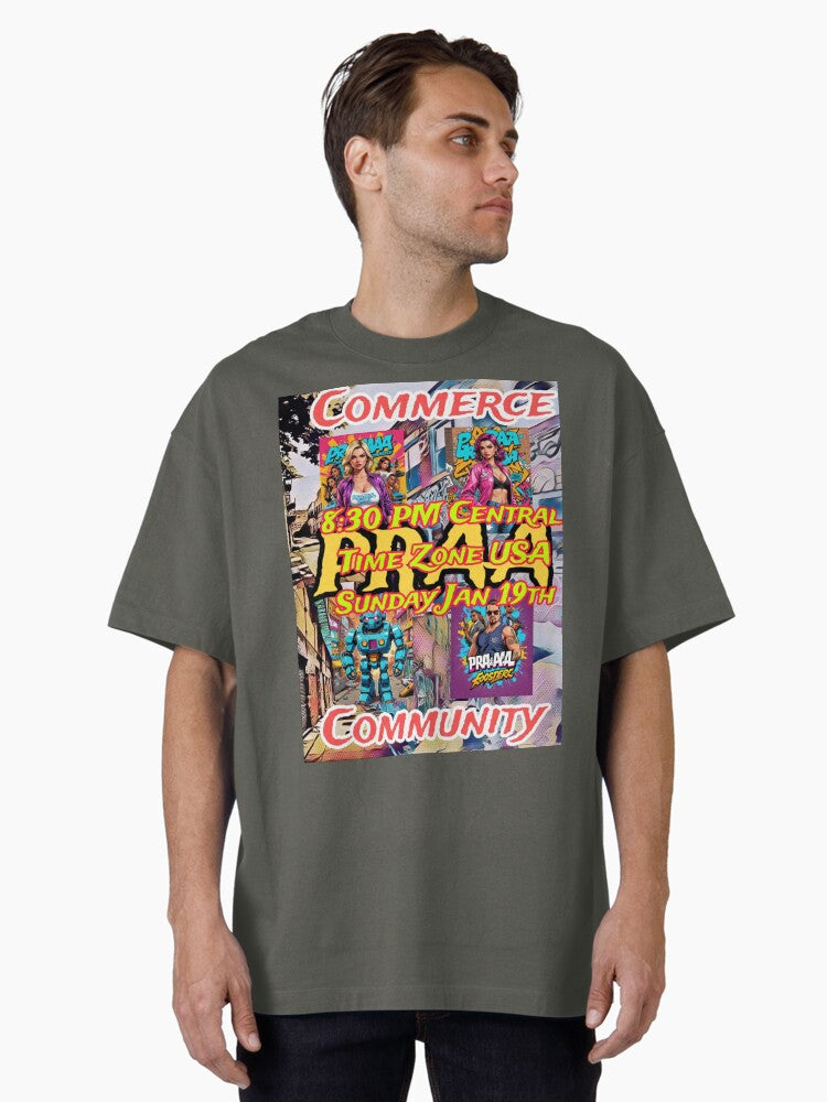 PRAA Commerce Community Oversized T Shirt T Shirt Premium Print Futuristic Style