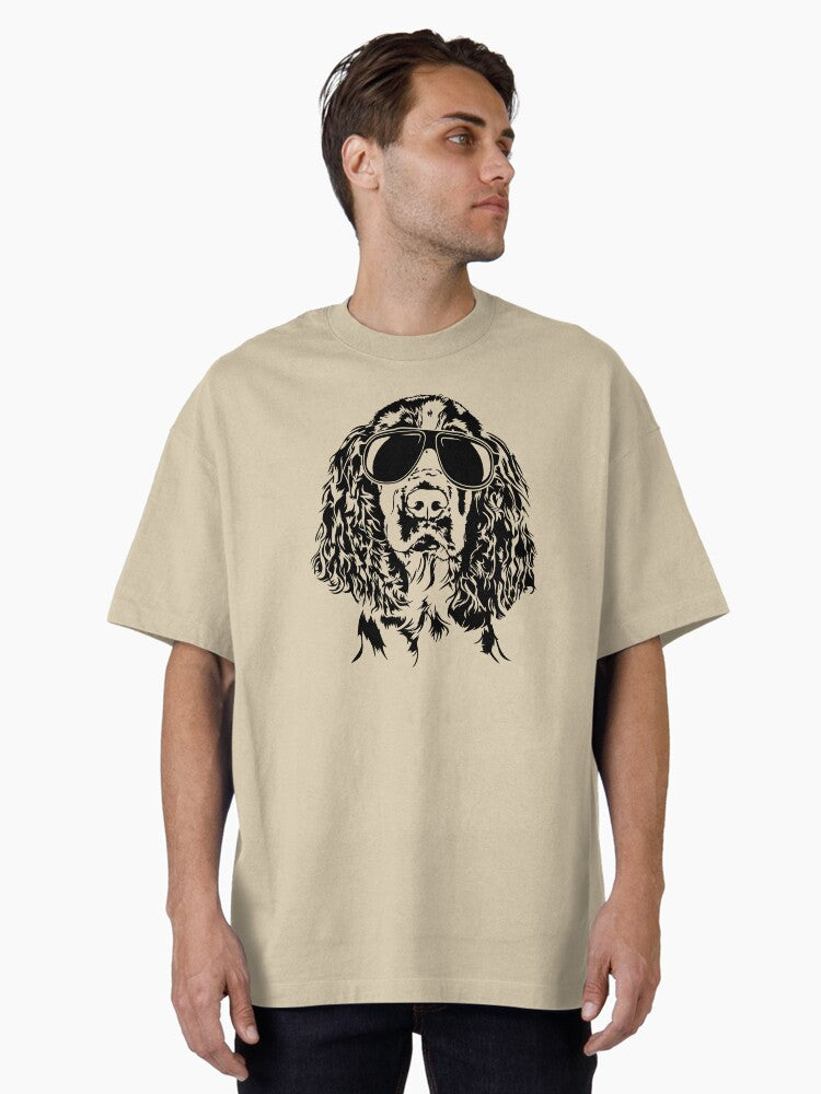 English Springer Spaniel With Sunglasses Oversized T-Shirt