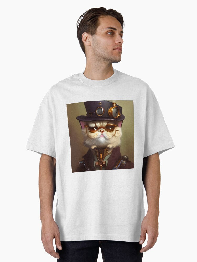 PersAIn Cat Oversized T Shirt T Shirt Streetwear Style Modern Aesthetic