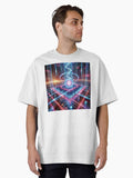 Quantum Glitch Dimensional Rift Futuristic Cyberpunk Digital Art Oversized T Shirt T Shirt High Search Demand Daily Wear