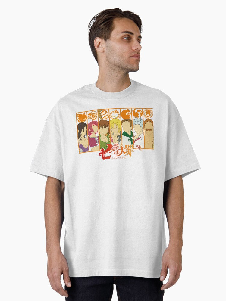 Silhouette design inspired by the anime The Seven Deadly Sins Oversized T-Shirt | Graphic T-Shirt for Unisex