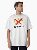 No kings protest sign with crown in red circle isolated on transparent background AI Generated Oversized T Shirt T Shirt
