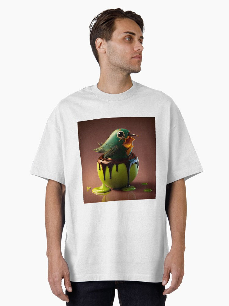 Toxic Pudding Swallow Digital Painting Oversized T Shirt T Shirt Streetwear Style Tech Vibe