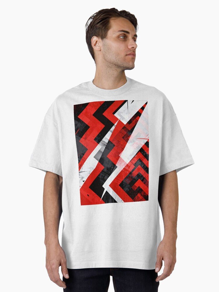 Bold red and black Oversized T Shirt T Shirt Premium Print Daily Wear