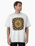 Circular Cute Furry Art Deco Pattern Digital Painting Oversized T Shirt T Shirt Comfort Fit Modern Aesthetic