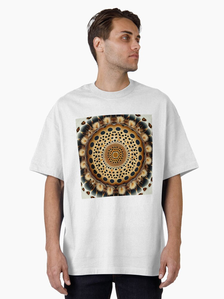 Circular Cute Furry Art Deco Pattern Digital Painting Oversized T Shirt T Shirt Comfort Fit Modern Aesthetic