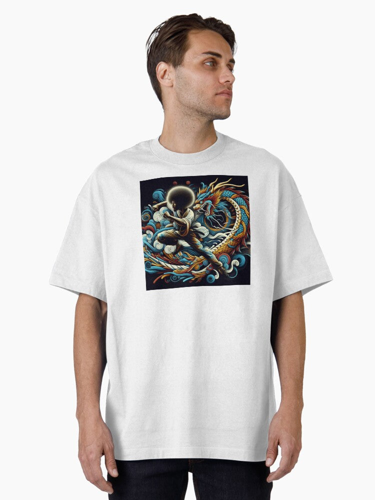 FIST OF DRAGON Oversized T Shirt T Shirt Comfort Fit Modern Aesthetic