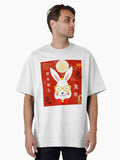 Floral Year Of The Rabbit Chinese Rabbit Zodiac - Happy New Year Oversized T-Shirt | Premium Unisex T-Shirt, Trending Graphic Tee