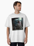 Investigating Under the Robots Blanket Digital Painting Oversized T Shirt T Shirt Streetwear Style Futuristic Style