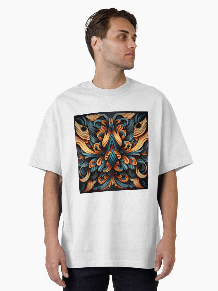 Explosive Fine Aggressive New Traditional Pattern Digital Painting Oversized T Shirt T Shirt Streetwear Style Daily Wear