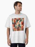 Flat Cartoon Urban City Pattern Digital Painting Oversized T Shirt T Shirt AI Inspired Art Futuristic Style
