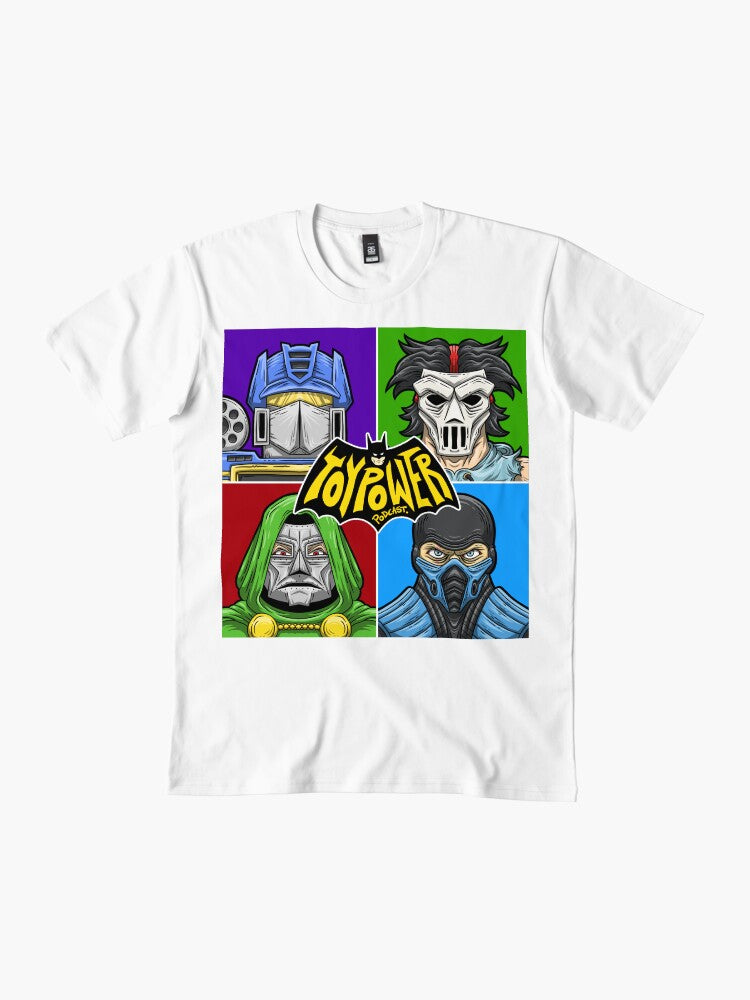 Toy Power Podcast 10yr Anniversary Logo Art Creation by Sadc Theclown Ch Variant Yellow S Wave Visor Premium T Shirt Min
