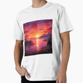 Fighter Jet during Sunset Design Premium T-Shirt | Graphic T-Shirt for Unisex
