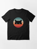 Black Cat Peeking Vintage Essential T-Shirt