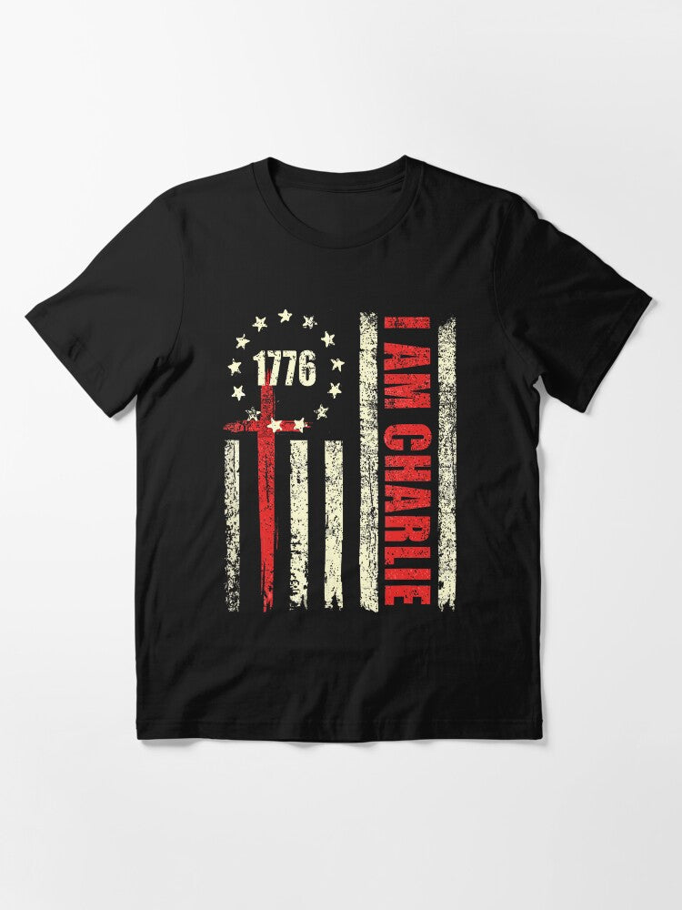 I Am Charlie Name Personalized American Flag Essential T-Shirt