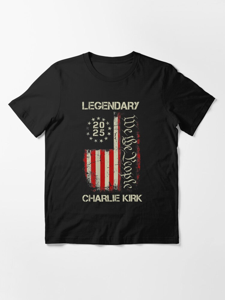 Pray for Charlie Kirk Legendary American Flag Essential T-Shirt