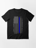 Vertical Thin Blue Line American Flag Essential T-Shirt