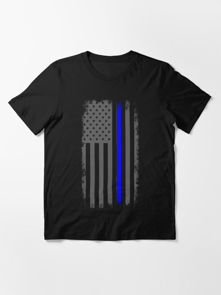 Vertical Thin Blue Line American Flag Essential T-Shirt