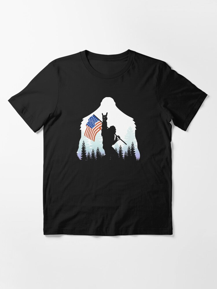 Wild American Flag Bigfoot Essential T-Shirt