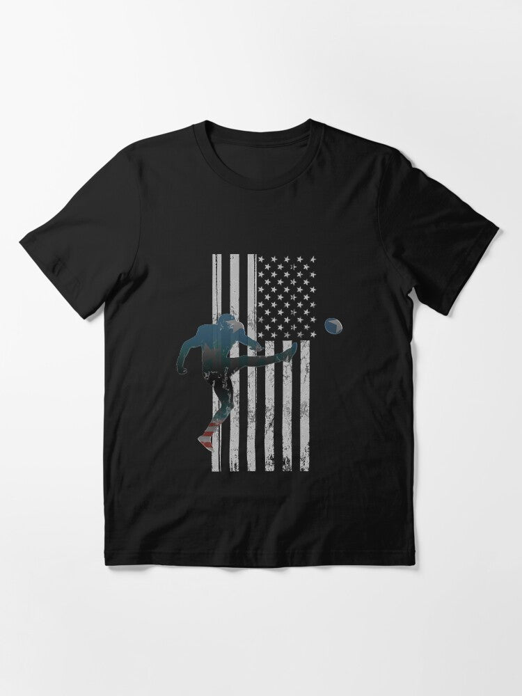 Football American Flag USA Team Gift Kicker Essential T-Shirt