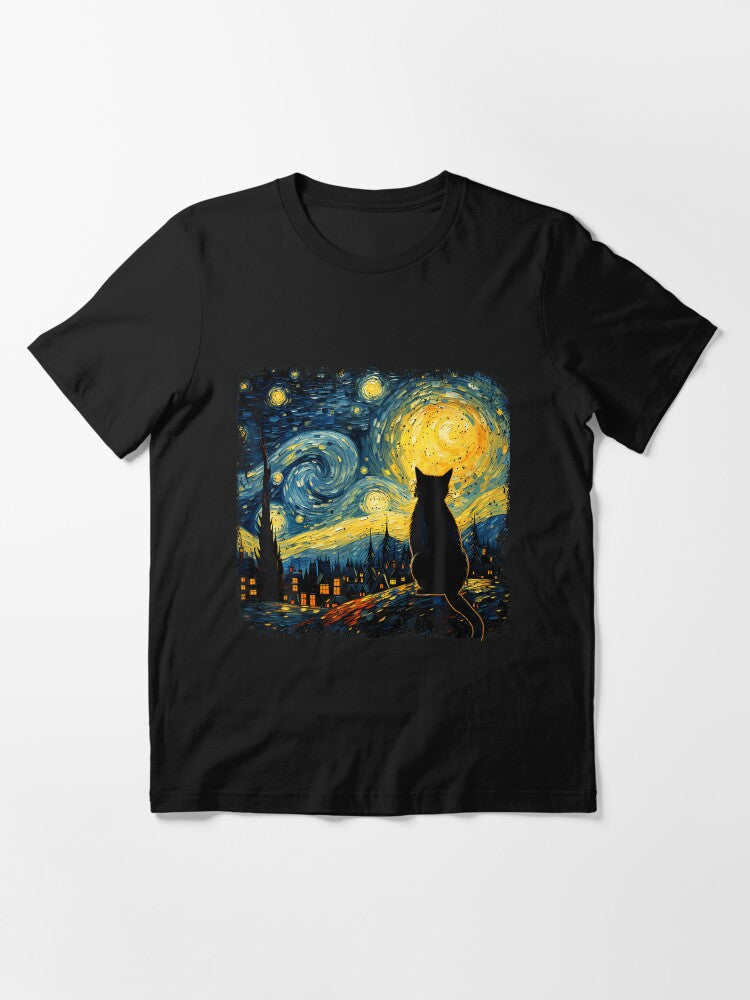 Cat Starry Night Van Gogh for Lover Mom Dad Essential T-Shirt