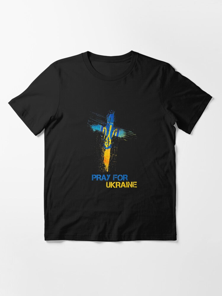 Pray for Ukraine God Bless Ukrainian Flag Essential T-Shirt