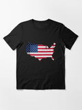American Flag and Map Essential T-Shirt