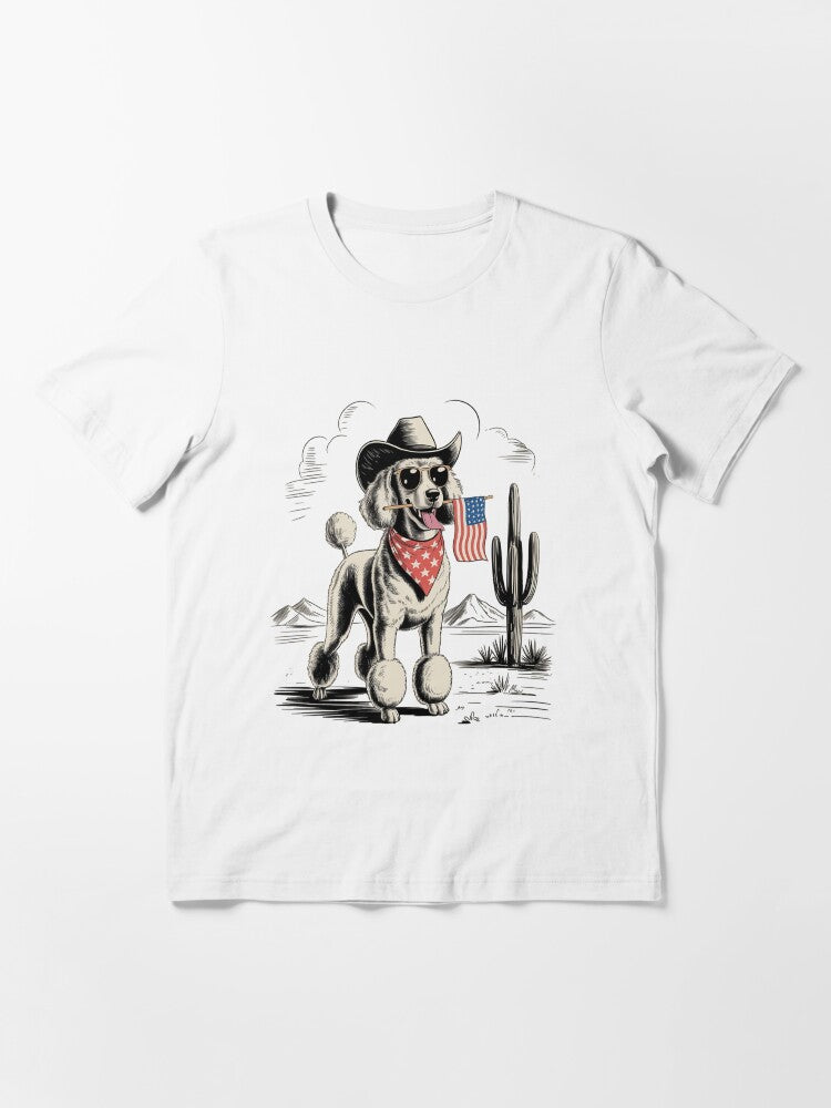 4th of July Patriotic Poodle Cowboy Dog USA Flag Essential T-Shirt