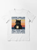 Coffee Spelled Backwards is Eeffoc Cat Drinking Vintage Essential T-Shirt