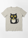 Black Cat Eating Noodles 2 Essential T-Shirt