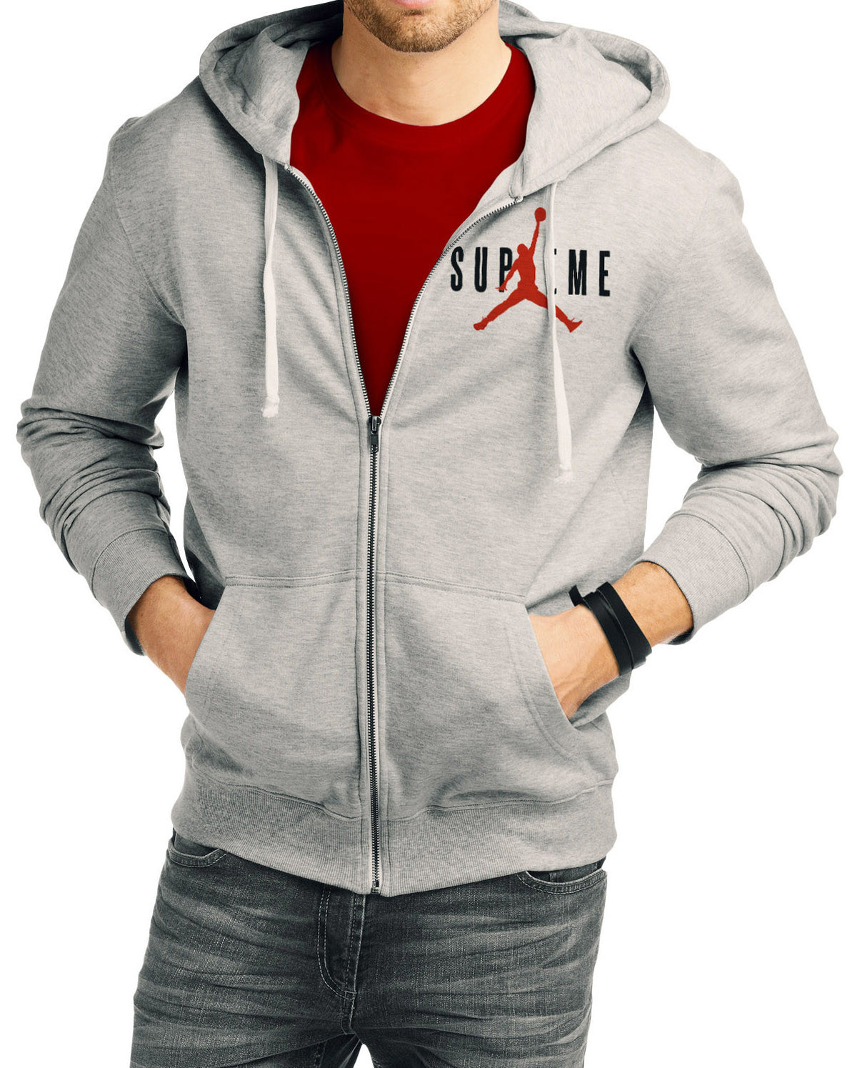 Supreme Air Grey Zipper Hoodie